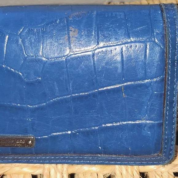 Kate Spade Navy Embossed Wallet Vintage Guc - Picture 11 of 16